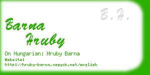 barna hruby business card